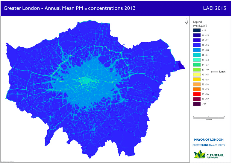 Air quality map of London