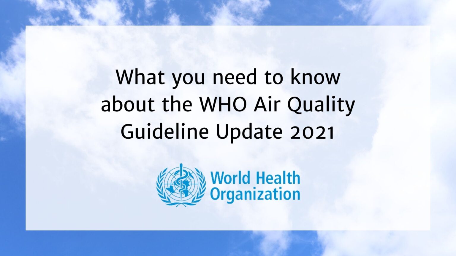 WHO Air Quality Guidelines 2021 Watch EMSOL